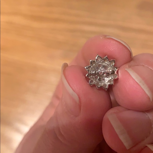 1.25 White Diamond 10k White Gold Earrings - Picture 10 of 10